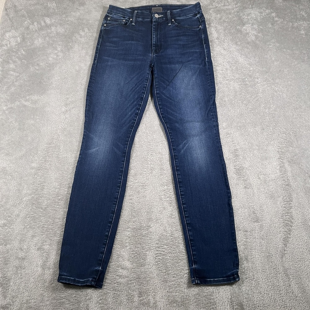 Mother Jeans Womens‎ 27 Blue Dark Wash Skinny Stretch Denim Mid Rise Classic
